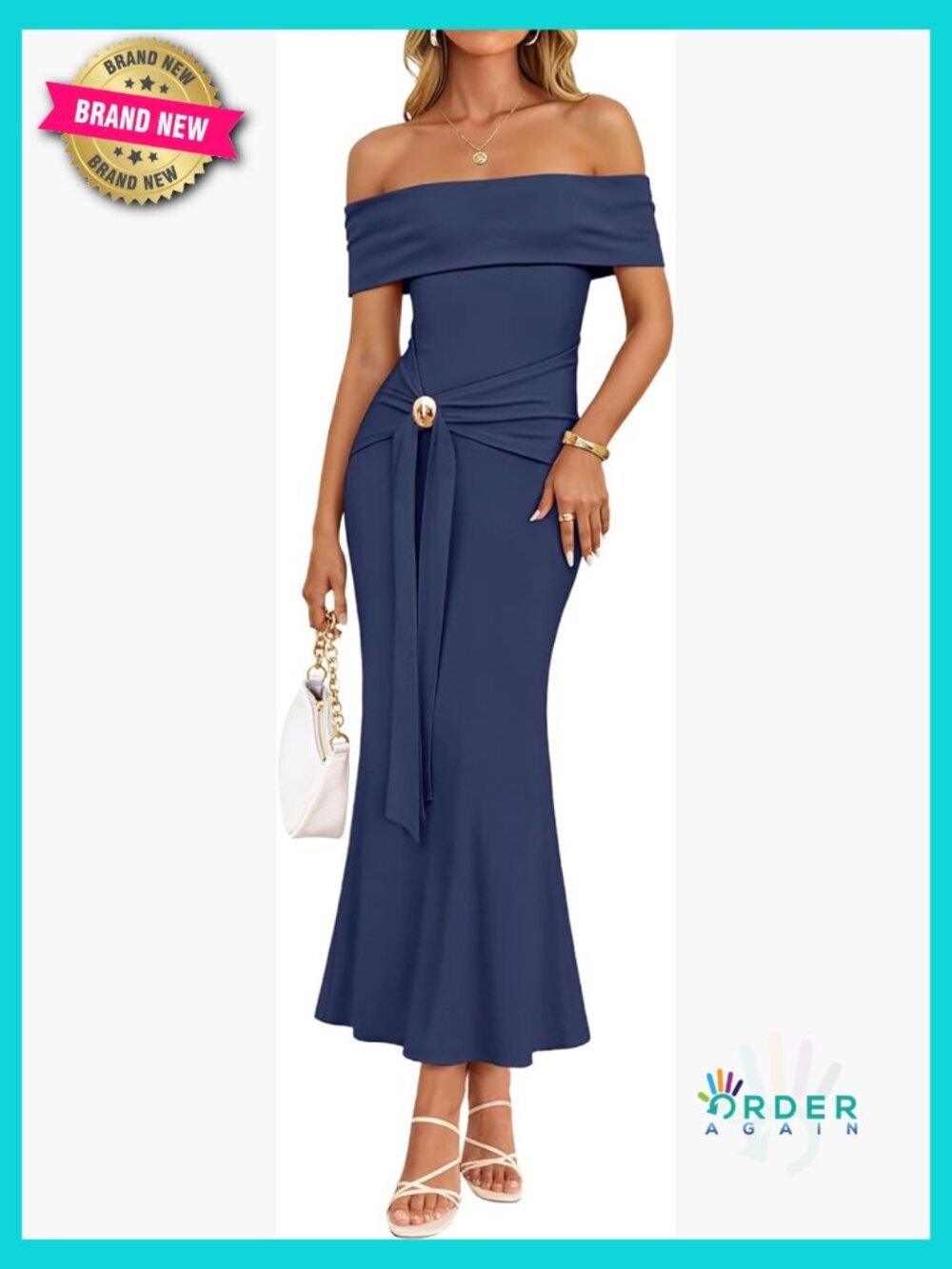 Off Shoulder Bodycon Maxi Dress Elegant Wedding Guest Formal Party